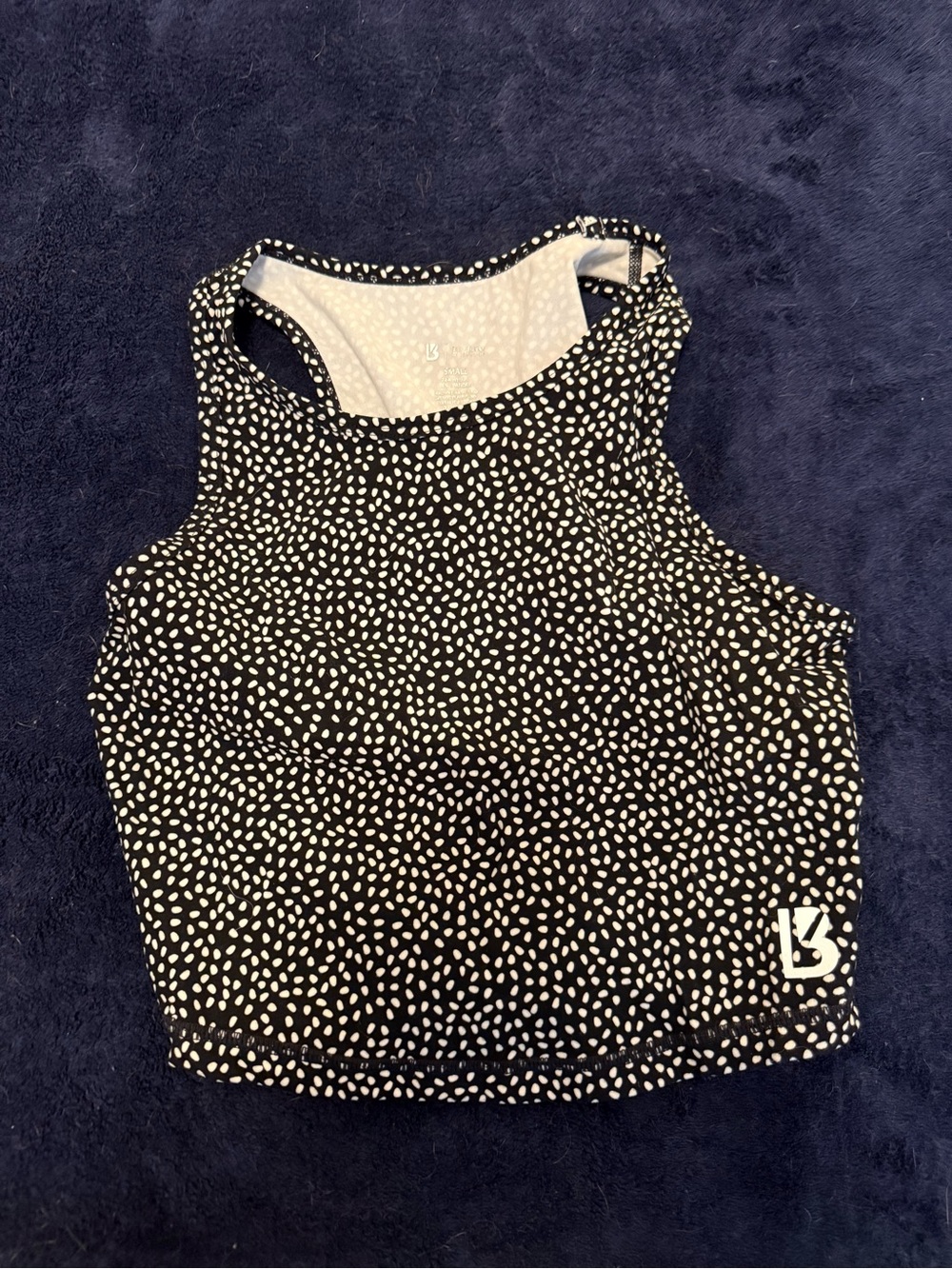 BuffBunny Black and White Speckled Crop Tank